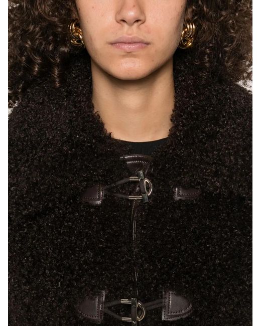 Maje Black Veste En Fourrure Artificielle À Fermeture Brandebourg