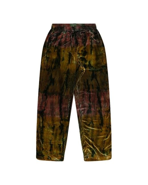 DENIM TEARS Green Tie-Dye Velour Track Pants for men