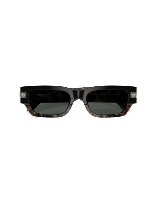 Versace Black Classic Rectangle-Frame Sunglasses for men