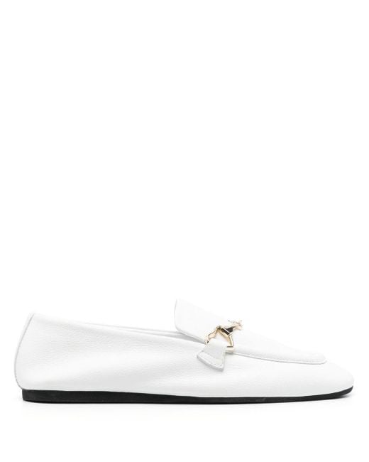 Love Moschino Horse-bit Detail 15mm Loafers in White | Lyst