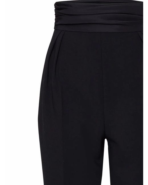 Carolina Herrera Black High-Waist Tapered-Leg Trousers