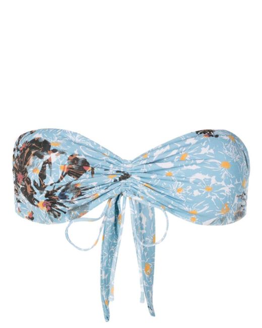 Clube Bossa Blue Percy Floral-print Bikini Top