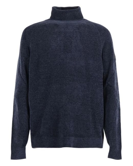 Rrd Blue Ribbed Turtleneck Sweater for men