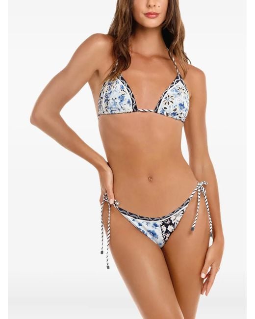 Agua Bendita Blue Alegria Tie-Side Bikini Bottoms