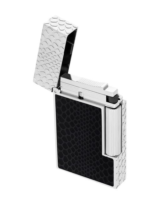 S T Dupont Black Ligne 2 Snakeskin-Pattern Lighter (6.2Cm X 3.7Cm)
