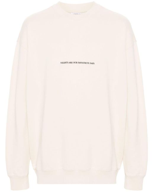 Marcelo Burlon Natural Quote-print Cotton Sweatshirt for men