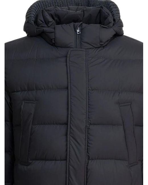 Herno Black Hooded Padded Jacket for men