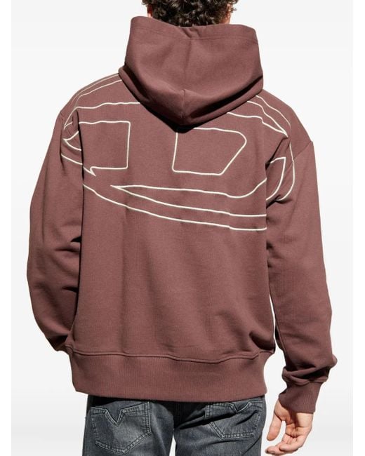 DIESEL Purple S-Macs Logo-Graphic Hoodie for men