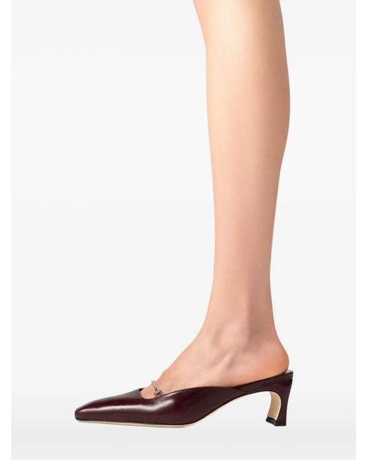 By Far Red Leda Chain-Detail Mules