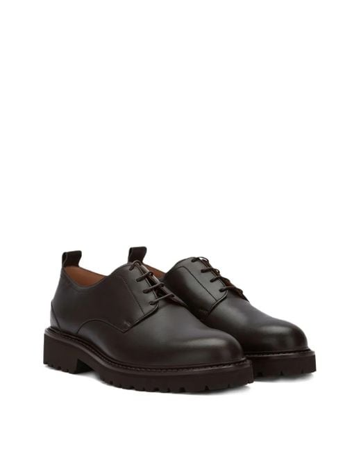Bally Black Lace-Up Leather Derby Shoes for men