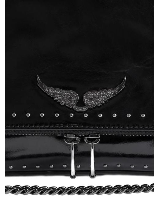 Zadig & Voltaire Black Rocky Ii Studs Leather Shoulder Bag