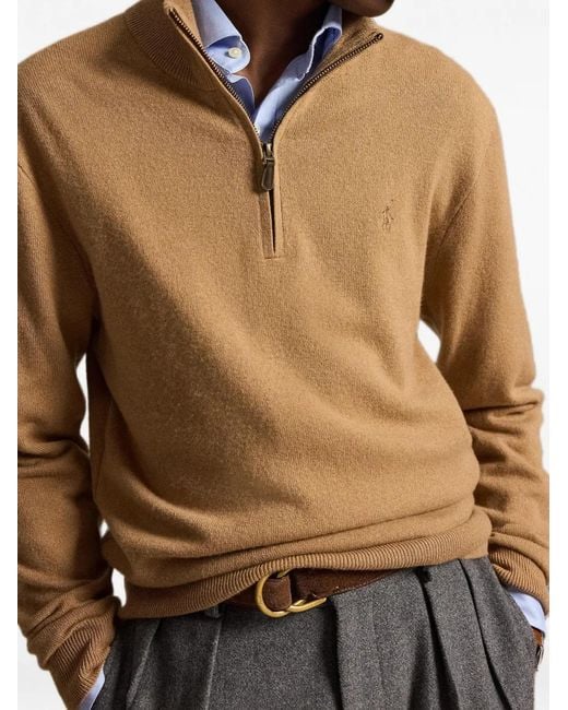 Polo Ralph Lauren Natural Quarter-Zip Wool Sweater for men