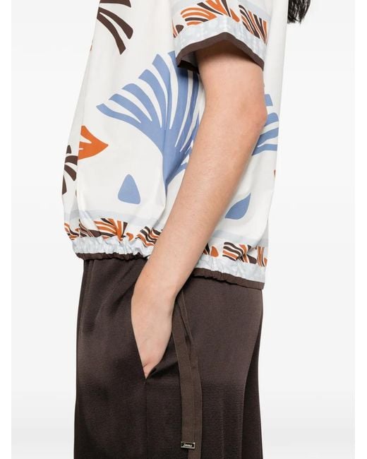 Herno Katoenen Blouse Met Patroon in het White
