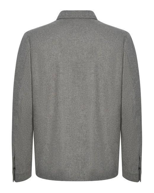 Franzese Collection Gray Button Patch-Pocket Jacket for men
