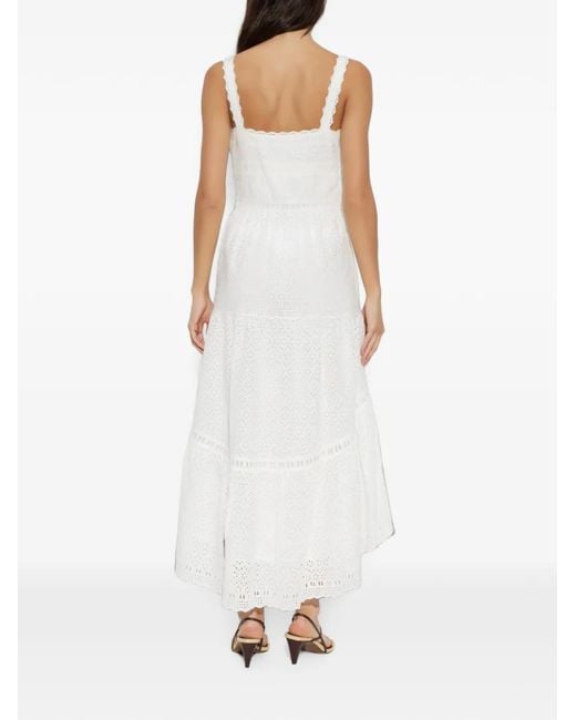 Ulla Johnson White Broderie-Anglaise Tiered Maxi Dress