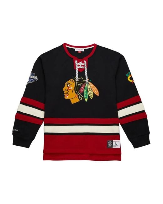 Mitchell & Ness Red Chicago Blackhawks Heritage Lace-Up Pullover for men