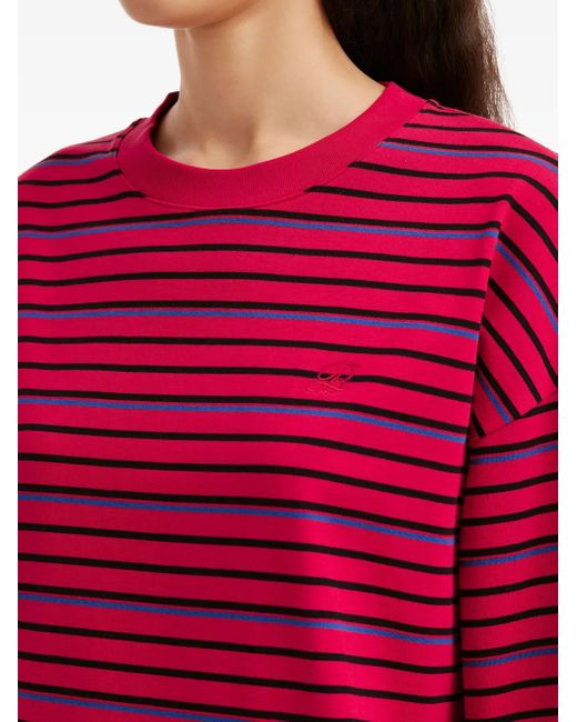 B+ AB Striped Embroidered T-Shirt