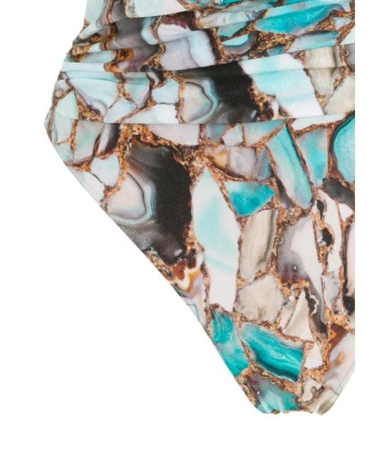 Maillot De Bain Maisa À Imprimé Marbré Lygia & Nanny en coloris Blue