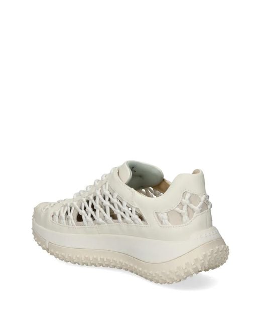4Ccccees White Kapok Link Lattice-Detail Sneakers
