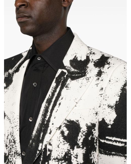 Blazer à imprimé abstrait Alexander McQueen pour homme en coloris Black