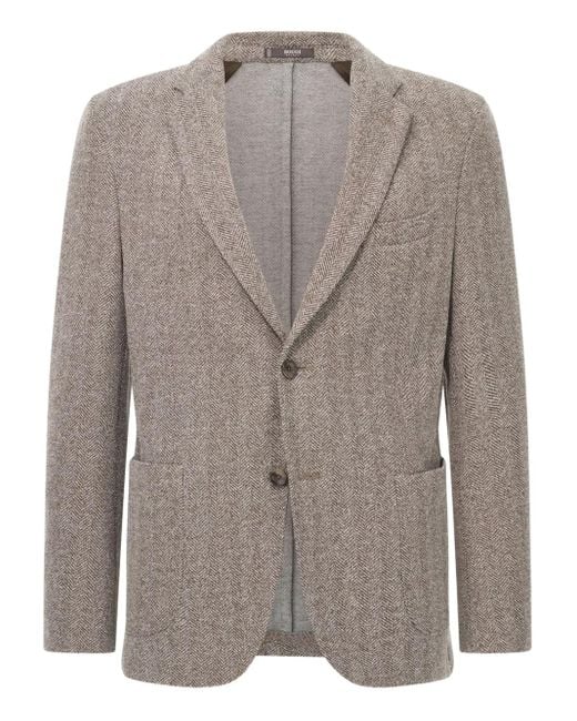 Boggi Gray Herringbone Blazer for men