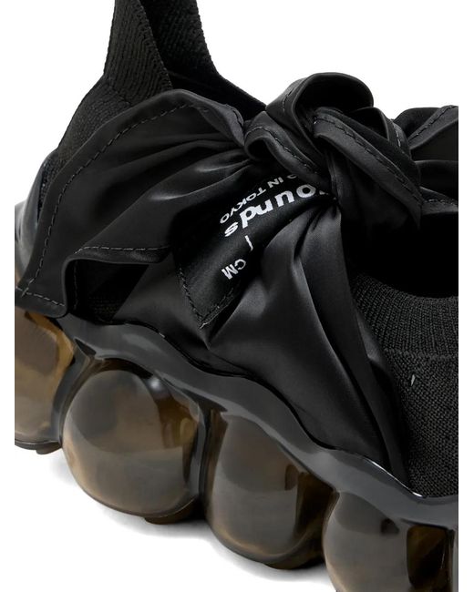 grounds Black Bow Bubble Sneakers