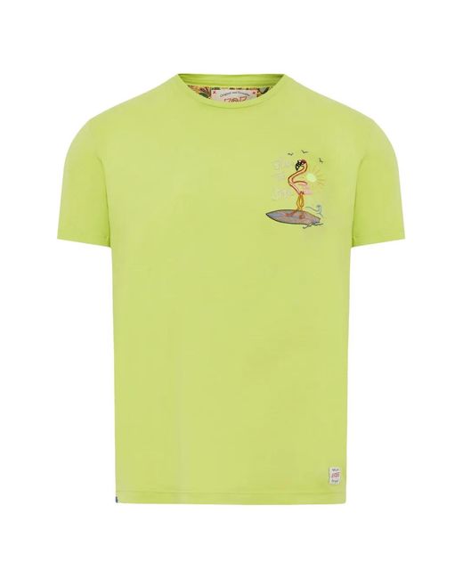 Bob Yellow Embroidered-Logo T-Shirt for men