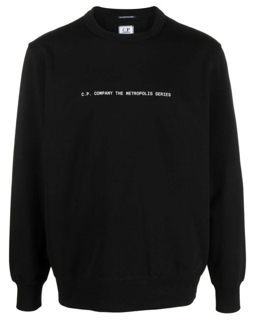 C P Company Sweater Van Stretch-katoen Met Grafische Print in het Black voor heren