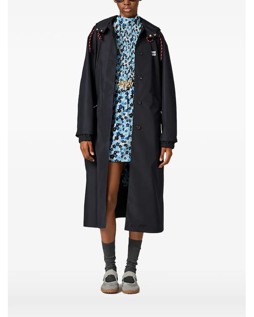 Miu Miu Black Technical Fabric Coat