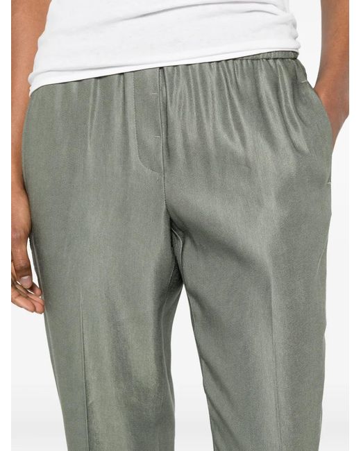 Peserico Green Elasticated-Waistband Tapered Trousers