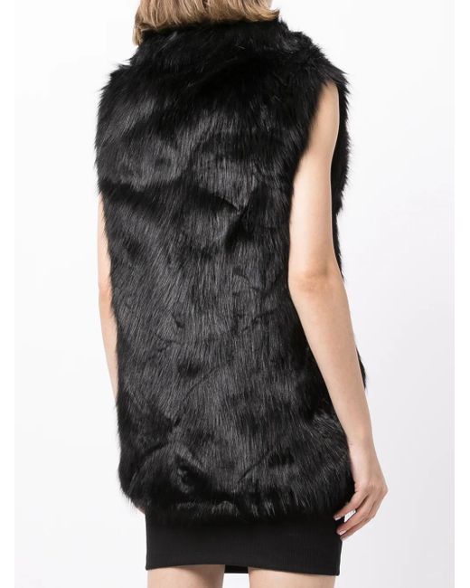 Unreal Fur Black Rose Premium Faux Fur Gilet