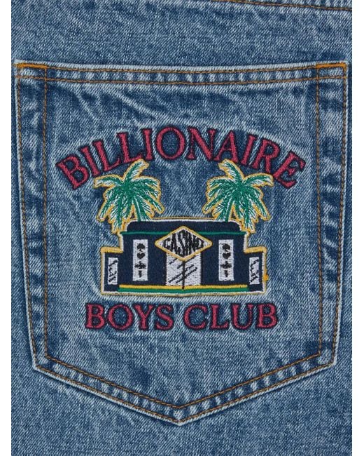 BBCICECREAM Blue Embroidered-Pocket Jeans for men