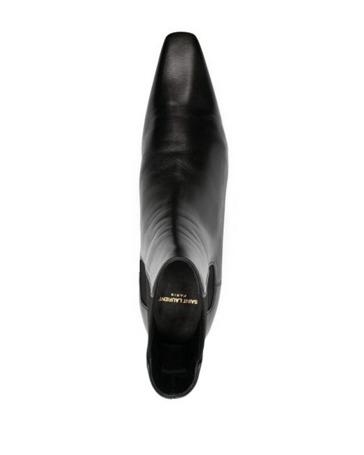 Saint Laurent Black Rainer 70mm Leather Boots for men