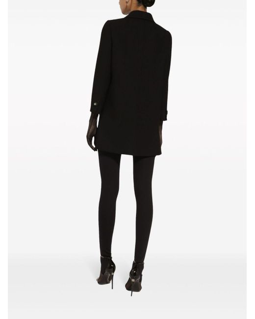 Dolce & Gabbana Black Kurzer Mantel Aus Wolle