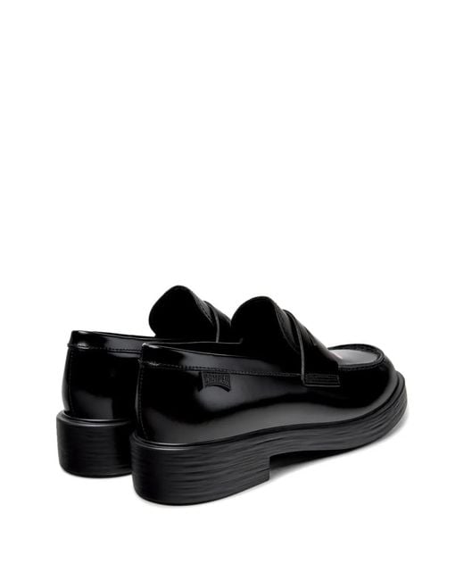 Camper Black Dean Floral-Print Loafers