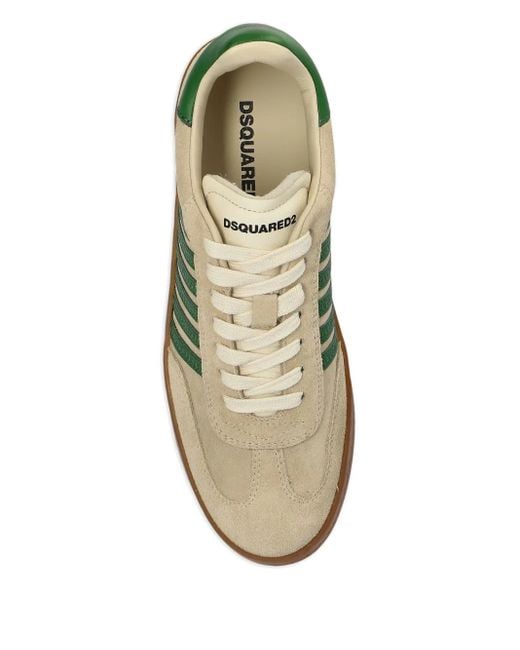 DSquared² Green Boxer Striped Suede Sneakers