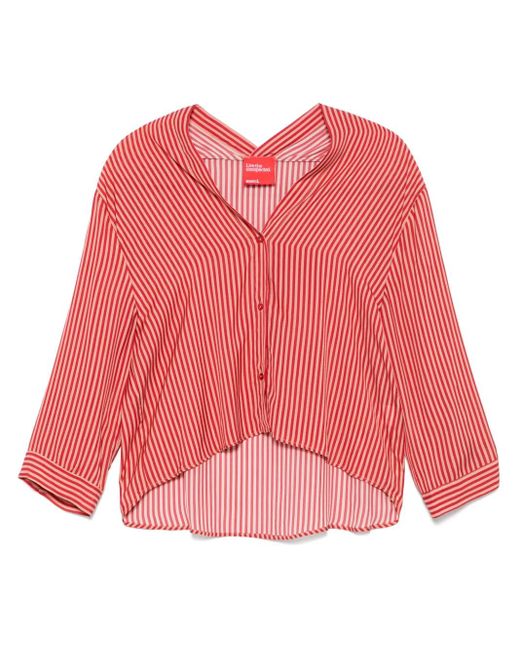 ..,merci ストライプ シャツ Red