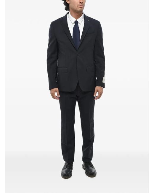 Corneliani Black Cc Collection Notched-Lapel Suit for men