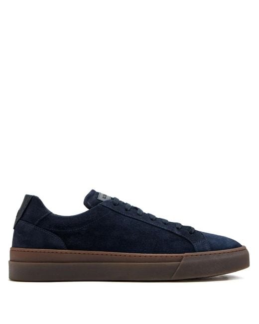 Neil Barrett Blue Suede Leather Low-Top Sneakers for men