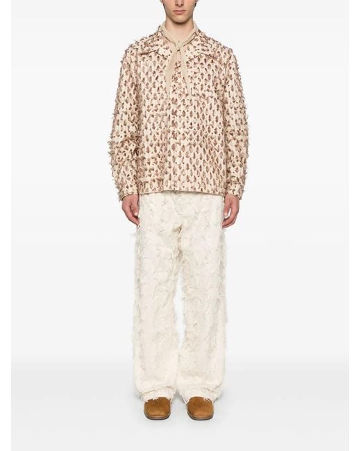 Séfr White Nikos Fringe-Detail Jeans for men