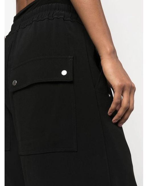 Rick Owens Black Drawstring Wide-Leg Trousers