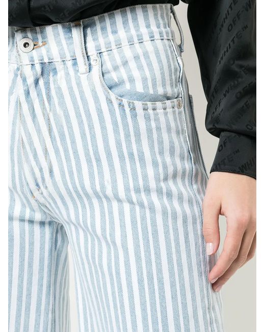 Off-White c/o Virgil Abloh Blue Diagonal Straight Leg Pant. Size 26.