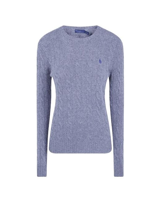 Polo Ralph Lauren Blue Cable-Knit Embroidered-Logo Sweater