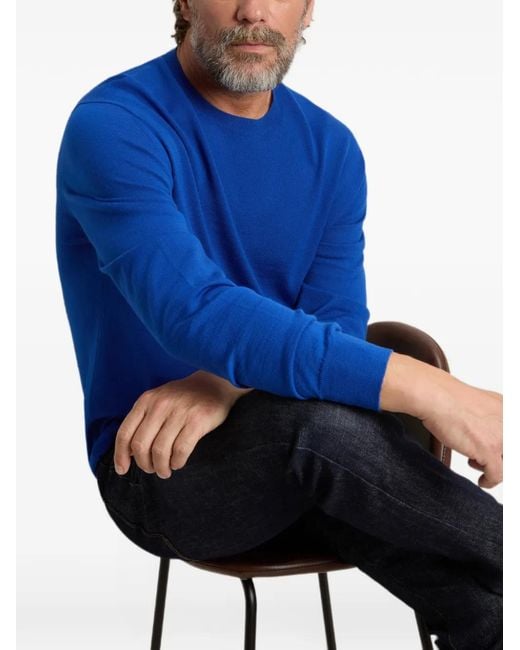 Woolrich Blue Extra-Fine Merino Wool Sweater for men
