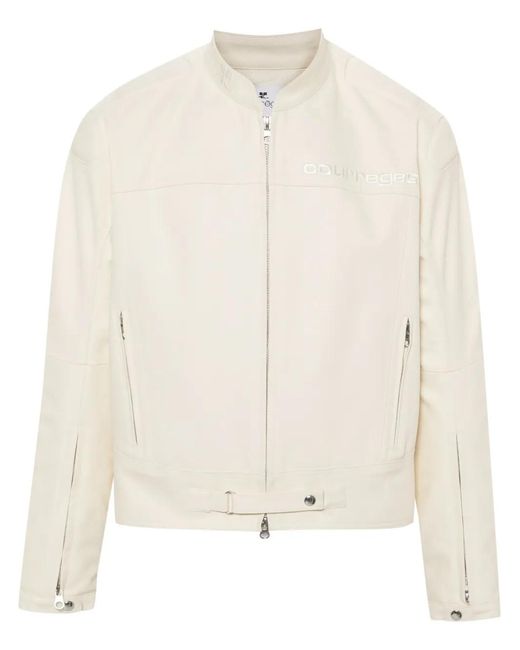 Courreges Natural Embroidered-Logo Jacket for men