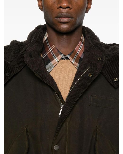 Baracuta Black Waxed Parka Waxed Cotton Clothing for men