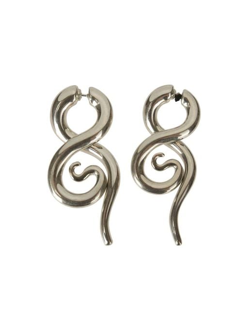 Panconesi Metallic Boa M Drop Swirl Earrings