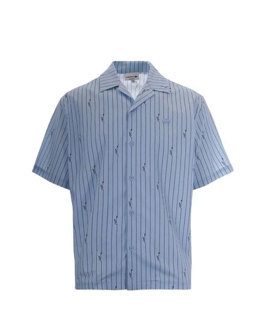 Lacoste Gestreept Overhemd in het Blue voor heren