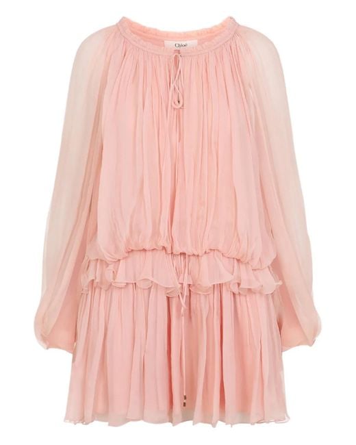 Chloé Pink Silk Mini Dress