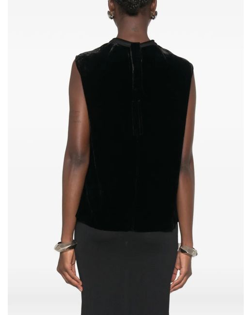 Rick Owens Black Draped Velvet Top